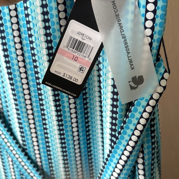 NWT Karl Lagerfeld Paris Torquoise Maxi Dress - Picture 7 of 8